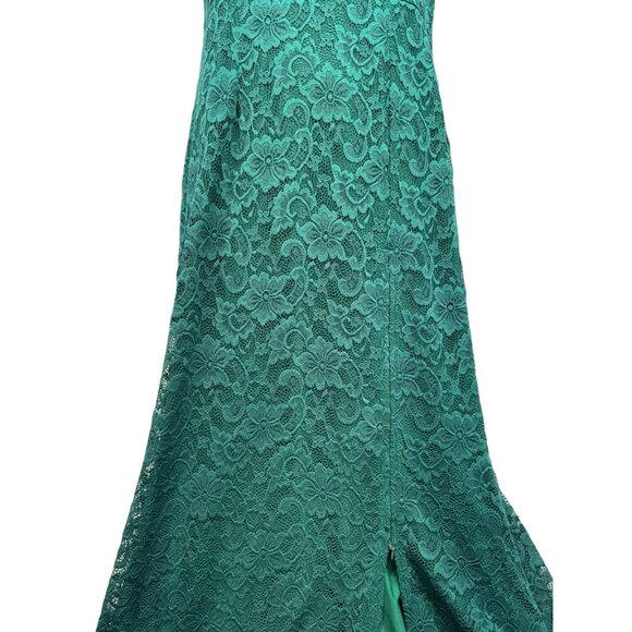 Vshow Womens Sleeveless Lace Halter Mermaid Maxi Dress Medium Green Holiday Part - Picture 4 of 16